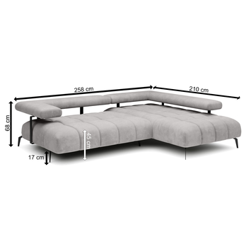 Sedacia súprava MAGNETIC L pravá, sivá 2