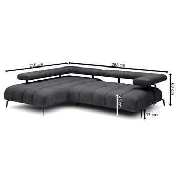 Sedacia súprava MAGNETIC L ľavá, čierna 2