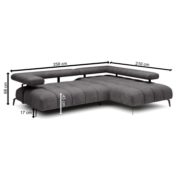 Sedacia súprava MAGNETIC L pravá, grafitová 2