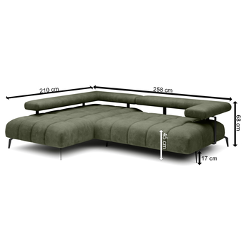 Sedacia súprava MAGNETIC L ľavá, olivová 2