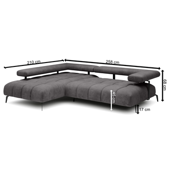 Sedacia súprava MAGNETIC L ľavá, grafitová 2