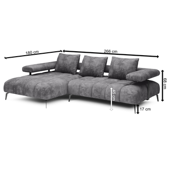 Sedacia súprava MAGNETIC MINI ľavá, grafitová 6