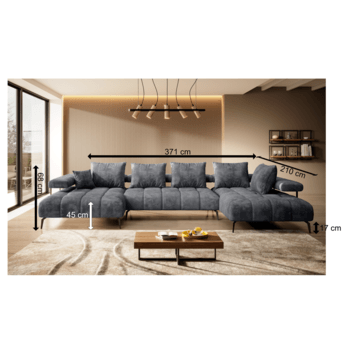 Sedacia súprava MAGNETIC XL pravá, čierna 2