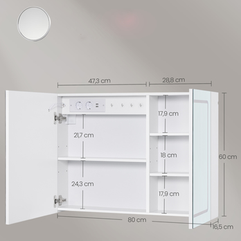 Zrkadlová skrinka MAGNIF biela 7