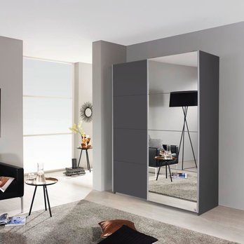 Šatníková skriňa MAHUNY sivá, šírka 136 cm 1