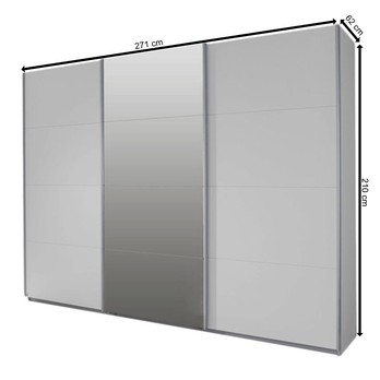 Šatníková skriňa MAINLEUS sivá 3