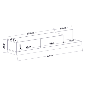 TV komoda MAJOR antracitová/orech 6