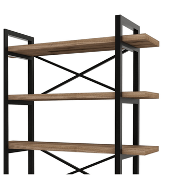 Regál na knihy  MAKRO orech/kov 3