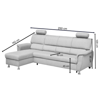 Sedacia súprava MALAGA ľavá, modrá 4