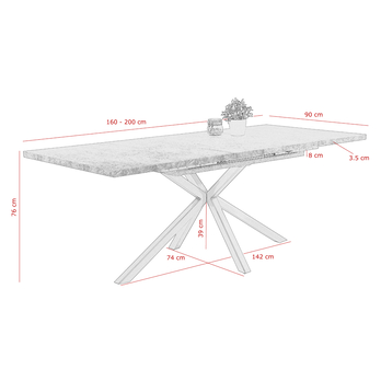 Jedálenský stôl MALIRA dub artisan/čierna 3