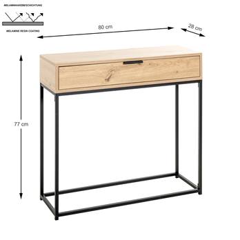 Konzolový stolík MALMO dub svetlý/čierna 5