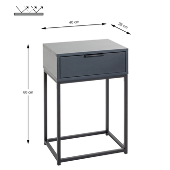 Prístavný stolík MALMÖ antracitová 6