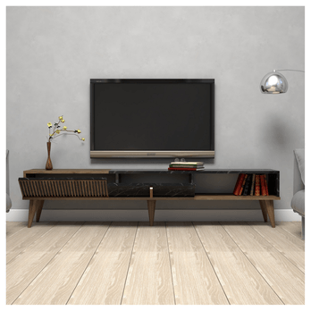 TV komoda  MALOMA 2 orech/čierna 2