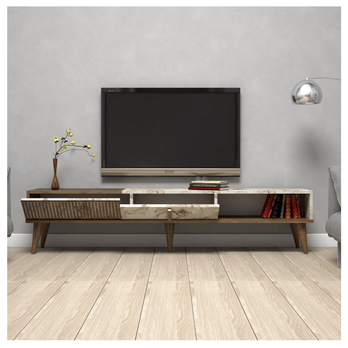 TV komoda  MALOMA 2 orech/biela 2