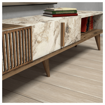 TV komoda  MALOMA 2 orech/biela 3