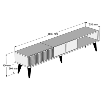 TV komoda  MALOMA 2 orech/biela 4