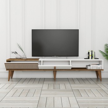 TV komoda  MALOMA 2 orech/biela polar 2