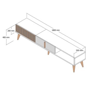 TV komoda  MALOMA 2 orech/biela polar 4