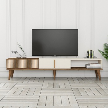 TV komoda  MALOMA 2 orech/krémová 2