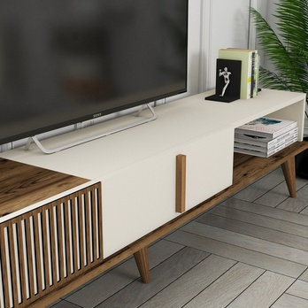 TV komoda  MALOMA 2 orech/krémová 4