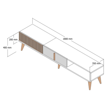 TV komoda  MALOMA 2 orech/krémová 5