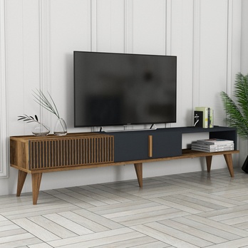 TV komoda  MALOMA 2 orech/antracitová 1