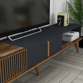 TV komoda  MALOMA 2 orech/antracitová 7