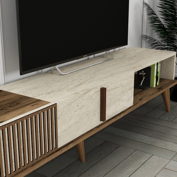 TV komoda  MALOMA 2 orech/béžová 4