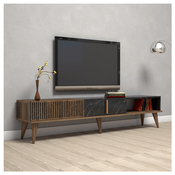 TV komoda  MALOMA 2 orech/čierna 1