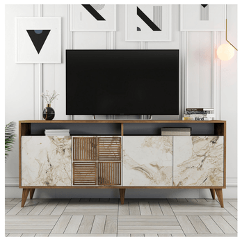 Komoda MALOMA orech/biely mramor 3