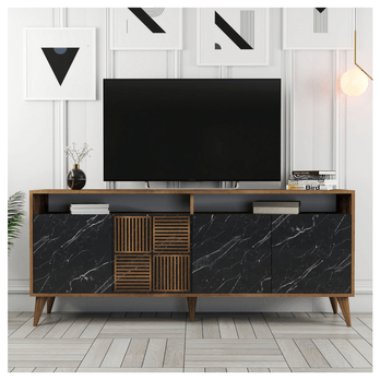 Komoda MALOMA orech/čierny mramor 3