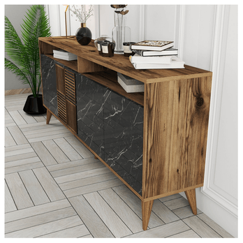 Komoda MALOMA orech/čierny mramor 4