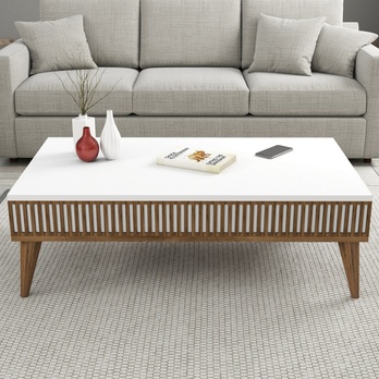 Konferenčný stolík MALOMA biela/orech 2