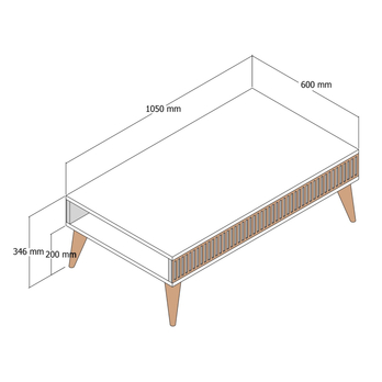 Konferenčný stolík MALOMA biela/orech 3