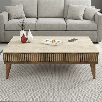 Konferenčný stolík MALOMA orech/béžová 2