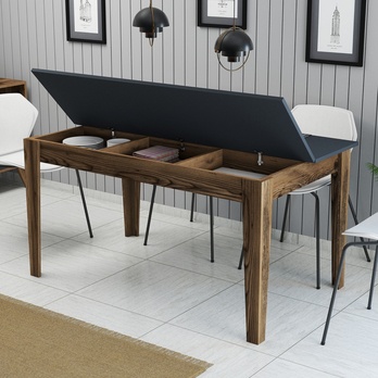 Jedálenský stôl MALOMA orech/antracitová 2