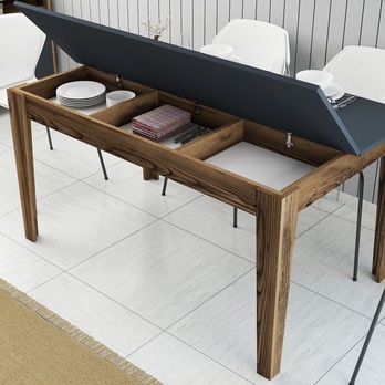 Jedálenský stôl MALOMA orech/antracitová 4