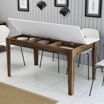 Jedálenský stôl MALOMA orech/biela 2