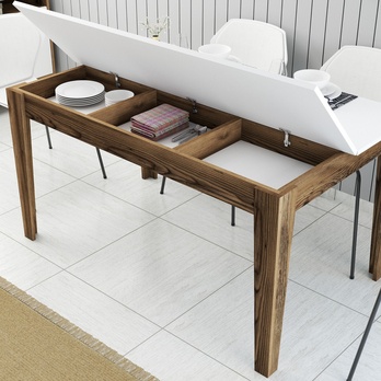 Jedálenský stôl MALOMA orech/biela 4