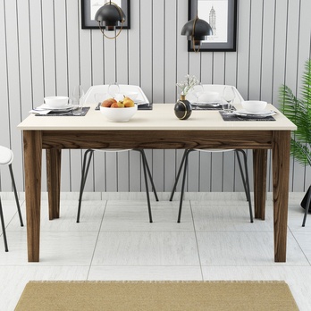 Jedálenský stôl MALOMA orech/krémová 3