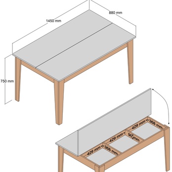 Jedálenský stôl MALOMA orech/krémová 5
