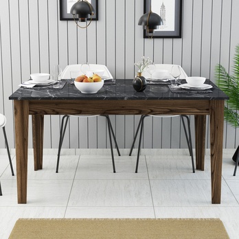 Jedálenský stôl MALOMA orech/čierny mramor 3