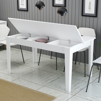 Jedálenský stôl MALOMA biela 2