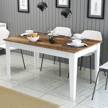 Jedálenský stôl MALOMA biela/orech 1