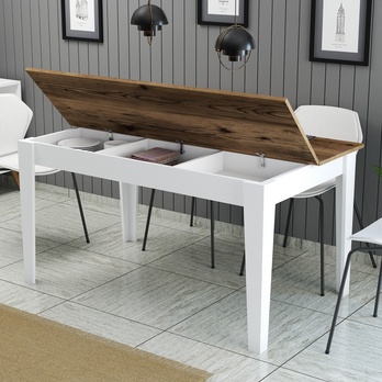 Jedálenský stôl MALOMA biela/orech 2