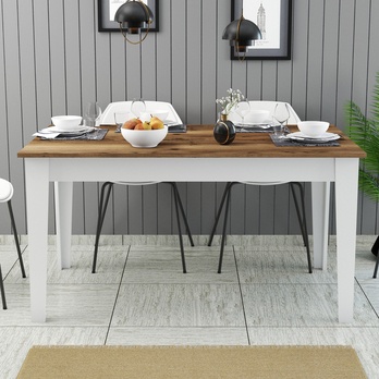 Jedálenský stôl MALOMA biela/orech 3