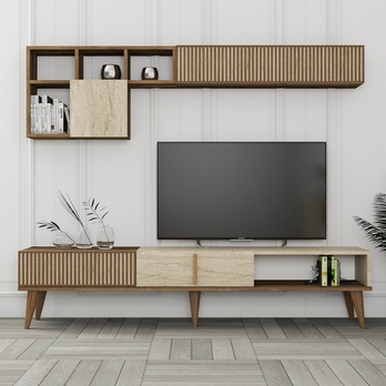 Obývacia stena MALOMA orech/travertín 3