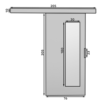 Posuvné dvere MALTA 76 biela, 76x205 cm 3