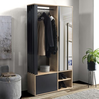 Predsieňová stena MALU dub artisan/čierna 1