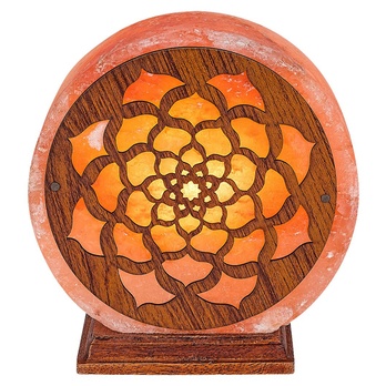 Soľná lampa MANDALI oranžová/prírodná 2